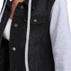41h8E3Mf4yL.jpg Women's Classic Casual Hooded Denim Jacket Drawstring Vintage Washed Jean Jacket Sweatshirt with Pockets