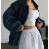 41jaRoBhEcL.jpg Women's Zip Up Denim Jacket Long Sleeve Oversized Jean Jacket Outerwear
