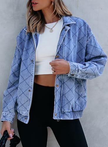 Women's Jean Jacket Long Sleeve Zimbaplatinum Overszied Denim Jackets Shacket Coat Fashion Spring Outfits 2025
