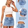 Denim Skort for Women High Waist Mini Denim Skirt Casual Stretch Women Jean Skirt with Pockets