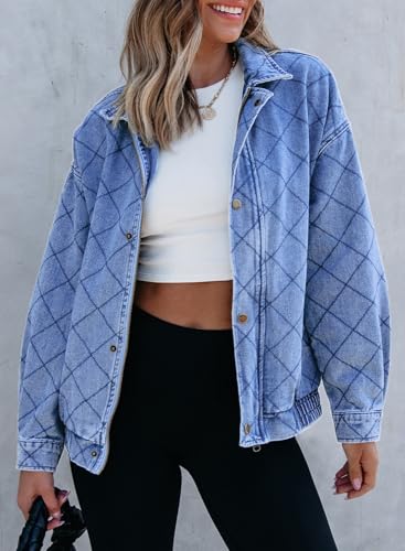 Women's Jean Jacket Long Sleeve Zimbaplatinum Overszied Denim Jackets Shacket Coat Fashion Spring Outfits 2025
