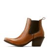Womens Bradley Pointed Toe Chelsea Casual Boots Ankle Mid Heel 2-3" - Brown