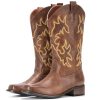Cowboy Boots For Women Square Toe Cowgirl Boots Mid Calf Western Boots Pull On Fashion Cowboy Boots