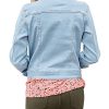 Women's Basic Long Sleeves Button Down Fitted Denim Jean Jackets