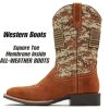 Cowboy Boots For Men - Mens Square Toe Western Boot With Flag,Oil/Slip Resistant,Durable Fashionable Classic Pull on 10 Inch