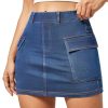41tkHmtjyJL.jpg Jean Skirts for Women Denim High Stretch Cargo Skirt with Shorts Denim Skort Mini Jean Skort Y2k Skirt with Pockets