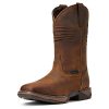 Womens Anthem Patriot Embroidery Pull On Casual Boots Mid Calf Low Heel 1-2" - Brown