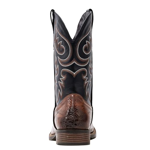 41v3YKggtoL.jpg Cowboy Boots Men Square Toe Western Boots Durable Classic Embroidered boot Pull On Slip Resistant Boot