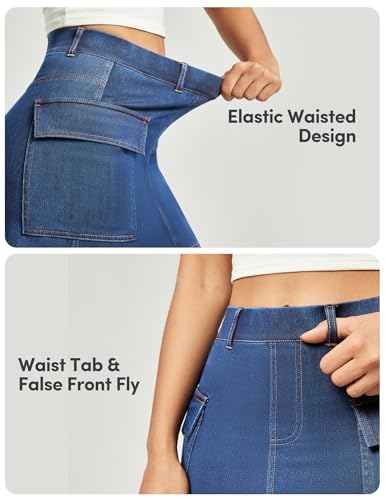 41xFYkibEaL.jpg Jean Skirts for Women Denim High Stretch Cargo Skirt with Shorts Denim Skort Mini Jean Skort Y2k Skirt with Pockets