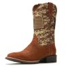 Cowboy Boots For Men - Mens Square Toe Western Boot With Flag,Oil/Slip Resistant,Durable Fashionable Classic Pull on 10 Inch
