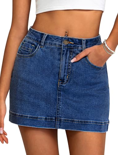 Jean Skorts for Woman 2025 Trendy High Waisted Y2k Mini Skirt Stretchy Denim Shorts Skort Country Concert Outfits