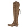 Cowgirl Boots Thigh High Wide Calf Embroidered Western Cowboy Boots