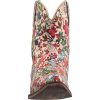 Womens Ingrid Floral Metallic Snip Toe Casual Boots Ankle Low Heel 1-2" - Multi