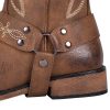 5173vPUbnlL.jpg Women's Buckle Strap Wide Calf Cowboy Boots Square Toe Western Cowgirl Boots