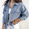 Womens Casual Denim Jacket for Women 2025 Contrast Sequin Long Sleeve Rhinestone Denim Jackets