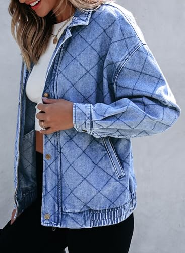 Women's Jean Jacket Long Sleeve Zimbaplatinum Overszied Denim Jackets Shacket Coat Fashion Spring Outfits 2025