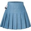 Women Girls Pleated Skirts with Shorts, Elastic Waist Uniform Plus Size Tennis Casual Skirt, 2 Years - US 4XL