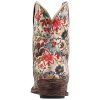 Womens Ingrid Floral Metallic Snip Toe Casual Boots Ankle Low Heel 1-2" - Multi