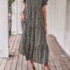 Summer Dresses for Women 2025 Casual Floral Boho Midi Sun Dress Puff Short Sleeve Flowy Beach Vacation Sundress
