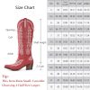 Cowboy Boots for Women Knee High Cowgirl Boots with Classic Embroidered Slip On Pointed Toe Chunky Heel Pull On Fashion Retro