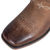 Ladies Fashion Strap Cowboy Boots for Women Square Toe Mid Calf Western Cowgirl Boots
