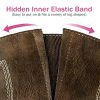 Extra Wide Calf Cowboy Boots for Women - Square Toe & Classic Stitching with Earth Tones, Removable Cushion Insoles | Roomy