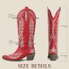Cowboy Boots for Women Cowgirl Boots Knee High Western Boots w/Classic Embroidered Pointed Toe Slip-On Chunky Heel Pull On Retro