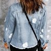 51bNGwnk0PL.jpg Womens Boyfriend Washed Crop Denim Jean Jacket Coat