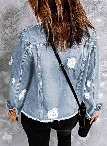51bNGwnk0PL.jpg Womens Boyfriend Washed Crop Denim Jean Jacket Coat