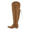 Cowgirl Boots Thigh High Wide Calf Embroidered Western Cowboy Boots