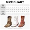 Cowboy Boots for Women - Western Embroidered Cowgirl Boots with Sparkly Rhinestone, Pointed Toe Chunky Heel Side Zipper Vintage