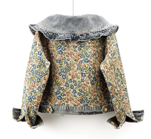 Women’s Sweet Peter Pan Collar Long Sleeve Jacquard Denim Jacket