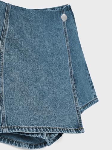 Womens Denim Skorts High Waisted Casual Summer Asymmetrical Hem Stretchy Criss Cross Jean Skirt Shorts