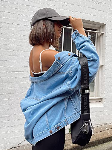 Women's Oversized Vintage Denim Jacket Long Sleeve Boyfriend Coat