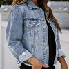 51z8OygwiXL.jpg Womens Boyfriend Washed Crop Denim Jean Jacket Coat