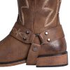 Ladies Fashion Strap Cowboy Boots for Women Square Toe Mid Calf Western Cowgirl Boots